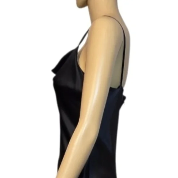 Tahari Dress Evening Drop Waist Cowl Neck Spagetti Strap Black Women Size 8 - Picture 5 of 16